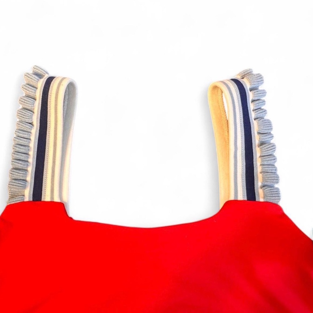 AS Revival Sports Bra Cropped Cami Red Ruffle Straps NWT Workout Cute size XL - Picture 6 of 7